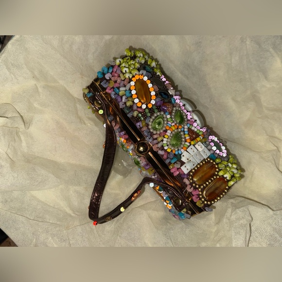 Luxury small beaded satchel/clutch purse NWOT - Picture 16 of 16